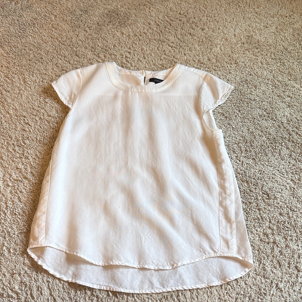 J. crew Chic Cream  Short Sleeve Blouse